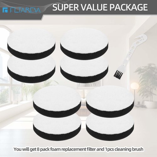 E0106 Air Speed Vacuum Filter for Eureka NEU100 NEU10AE4 NEU102 NEU10AE5 NEU10AE2 Compact Bagless Upright Vacuum Cleaner - 8 Pack Air Speed Foam Replacement Filters