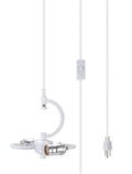 Aspen Creative 21044-2B, One Plug Pendant Conversion Glossy White Swag Light KIT, 2 Light