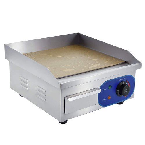 DULONG Electric Flat Top Grill,1500W Electric Flat Top Griddle,14" Stainless Steel Commercial Griddle with Thermostatic Control for Kitchen BBQ