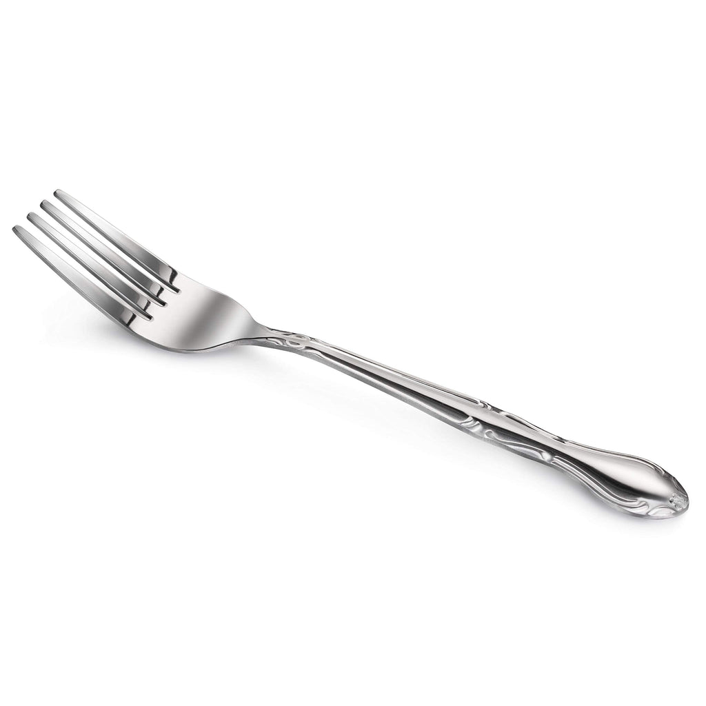 New Star Foodservice Rose Pattern 18/0 Stainless Steel Dinner Fork, 7.2-Inch, Set of 12, Commercial Grade