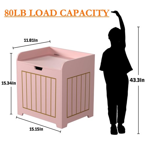 Aenuert Pink Storage Chests, Small Cube Organizer Box,Wooden Entryway Storage Bin For Home Clothes,Plant,Small Square Nightstand For Playroom,Bedroom,Nursery Room