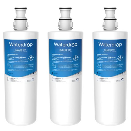 Waterdrop 3US-AF01 Under Sink Water Filter, Replacement for Standard Filtrete® 3US-AF01, 3US-AS01, Aqua-Pure AP Easy C-CS-FF, WHCF-SRC, WHCF-SUFC, WHCF-SUF, NSF/ANSI 42 Certified, Pack of 3