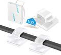 Abnii Cable Clips - 100PCS Adhesive Wire Organizer for Strong Wall & Desk Management | Clear Small