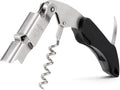 Wine Key - Heavy Duty Waiter Corkscrew, Premium 420 Stainless Steel Compact Wine Opener with Double Hinged, Foil Cutter and Bottle Opener, Gifts for Servers, Sommelier, Bartenders - Black
