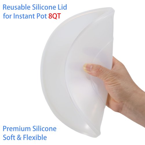 Silicone Lid for Instant Pot 8QT (10.23IN), Premium Silicone Cover Accessories Fits Instant Pot 8 Quart, Reusable Lid Replacement for Instantpot Inner Pot, Bowl and Microwave Cover for Food