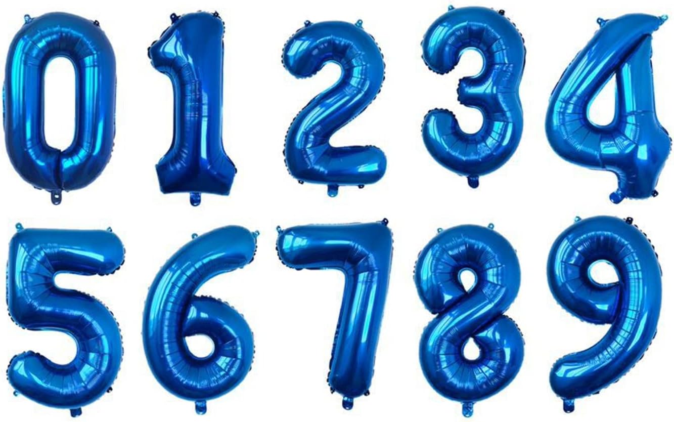 YPSelected 32-Inch Blue Helium Number Balloon - Perfect for Birthday & Wedding Celebrations (0-9)