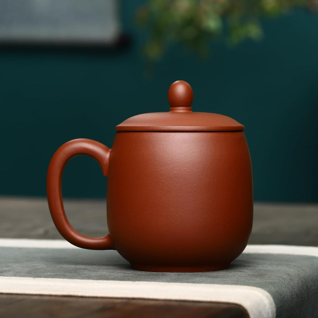 SILINE Zisha Teacup 13.5 Oz, Chinese Yixing Genuine Purple Clay Tea Mug,Fine Handmade Tea Cup