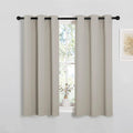 NICETOWN Room Darkening Short Curtain Panels - Thermal Insulated Grommet Drapes (Natural, 2 Panels, W34 x L45-Inch)