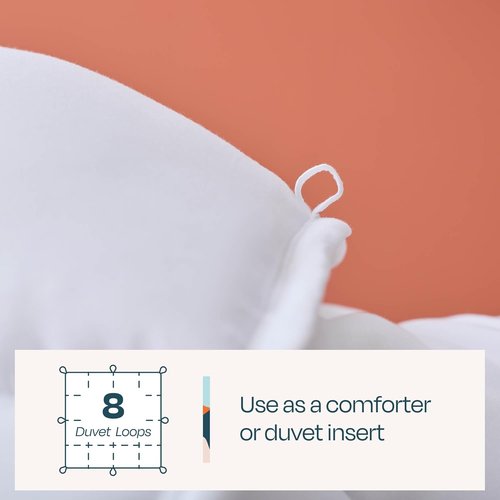 Linenspa White Down Alternative Comforter | All-Season Queen Size Duvet Insert with Box Stitch & 8 Loops
