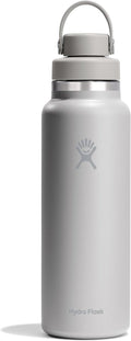 Hydro Flask Water Bottle - Insulated Stainless Steel - Wide Mouth Chug Lid, Non Spill, Leakproof in 40 Oz Tonal Birch Gray