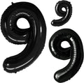 GOER Black Foil Number Balloons - Huge 9th Birthday Party Decorations | 3 Pack (42", 32", 16")