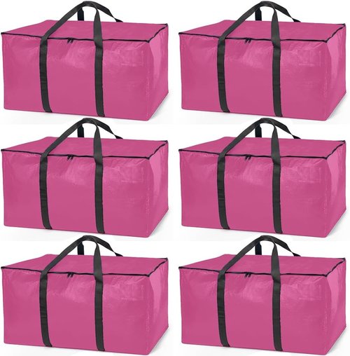 ClearSpace Oversized Moving Bags - Heavy-Duty Storage Bags with Backpack Straps & Zippers | 8 Pack for Easy Packing