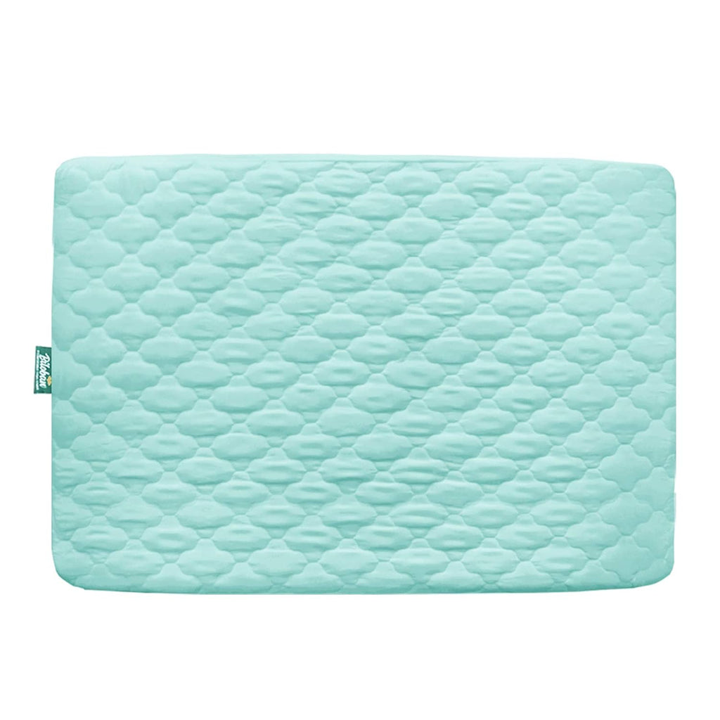 Skiennix Waterproof Playard Sheet Protector - Quilted Design for 39" X 27" Baby Mattresses | Aqua Color