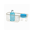 iDesign Suction Shower Basket with Soap Dish and Hooks– Gia Collection - Satin