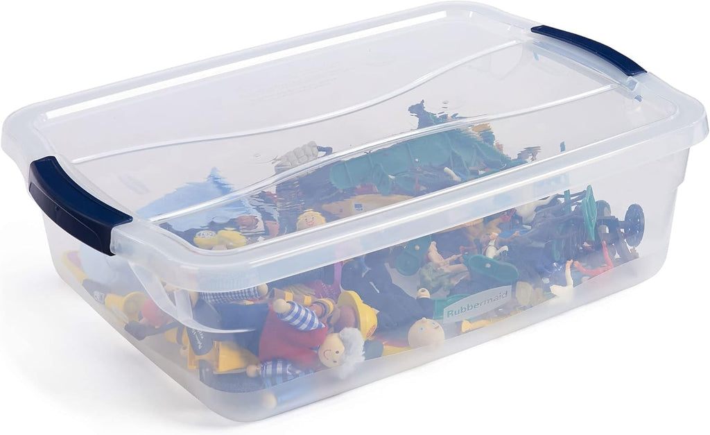 Rubbermaid Latching Plastic Storage Totes - Durable & Versatile 12-Pack for Organizing