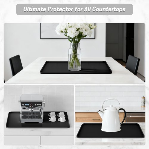 Garolue Silicone Coffee Mat,24×16" Waterproof Heat Resistant Bar Mat for Espresso Machine Station Accessories,Non Slip Dish Drying Mat for Kitchen Counter,Home Decor Essentials,Fit Under Coffee Maker