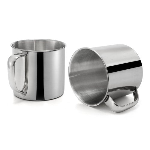 ZAVOOS 6 Pack Stainless Steel Coffee Mug with Handle, 18.5 Oz Metal Camping Coffee Cup, Unbreakable Portable Hiking Cup Tea Water Drinking Cups for Outdoor Travel, Picnics, Hot Cold Drinks