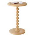 TEROL Round Side Table, Drink Table for Small Spaces, Modern Accent Nightstand with Rubberwood Leg for Living Room, Bedroom, Corners, and Office (Natural)
