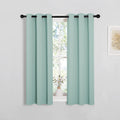 NICETOWN Thermal Insulated Blackout Curtains - Room Darkening Grommet Drapes, Aqua Blue, Set of 2 (29x45 inches)