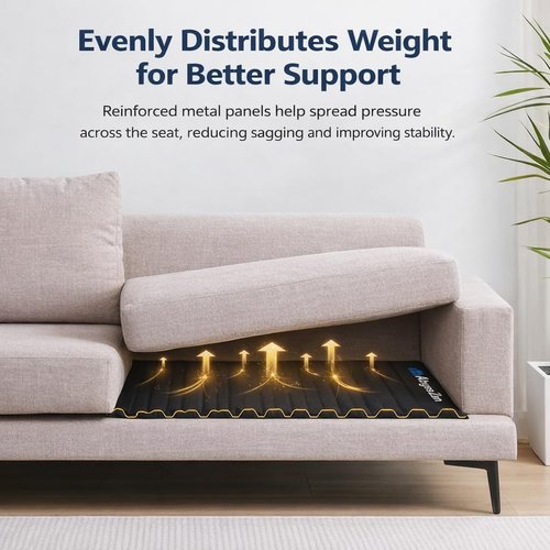 AbyssZen Heavy-Duty Iron Couch Cushion Support [23” x 68”] – Ultra-Thin Metal Base for Sagging Sofas, Stronger & Longer-Lasting Than Wood, Fits 2–3 Seater Couches