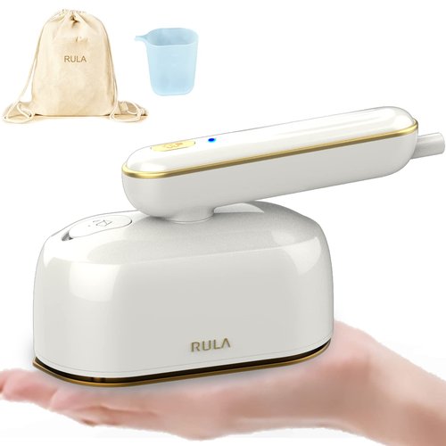 RULA Travel Steamer iron for Clothes Steamer Handheld Mini Steam Iron Portable Clothing Steamer Small Dry and Wet Ironing Machine 2 in 1, Fast Heat Up, 120V 1000W, White