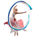 KIKIGOAL 16.4FT Dance Streamer Gymnastics Dance Ribbons Belly Dance Real Silk Ribbon Throw Streamer with Rod for Talent Shows, Artistic Dancing, Baton Twirling, Church Praise etc (Gradual Blue)