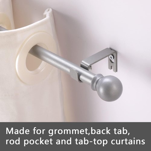 GXOACKJ Silver Curtain Rods - Heavy Duty Metal Set for Windows 48 to 84 Inches | 2 Pack with Brackets