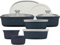 CorningWare Ceramic Bakeware Set - 12-Piece Chip & Crack Resistant Stoneware | French Navy, Oven & Microwave Safe