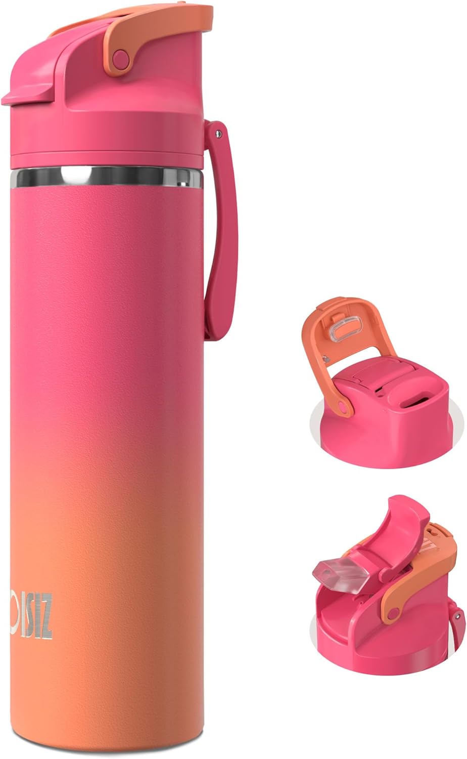 OISIZ Insulated Water Bottle - 24 oz Vacuum Stainless Steel with 2-in-1 Spout & Straw Lid | Leakproof, Keeps Drinks Cold for 24 Hours