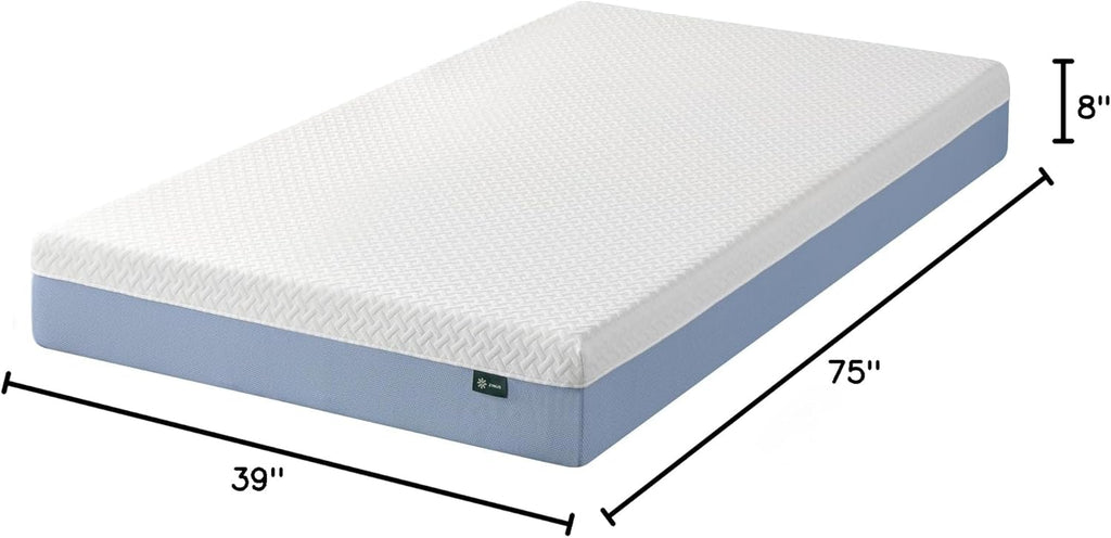 Zinus 8-Inch Twin Memory Foam Mattress - Cooling Comfort | Medium Feel, Fiberglass-Free, Safe Materials