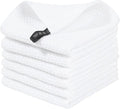 Homaxy 100% Cotton Dish Cloths - Ultra Soft, Absorbent & Quick Drying | 12 x 12 Inches, 6-Pack, White