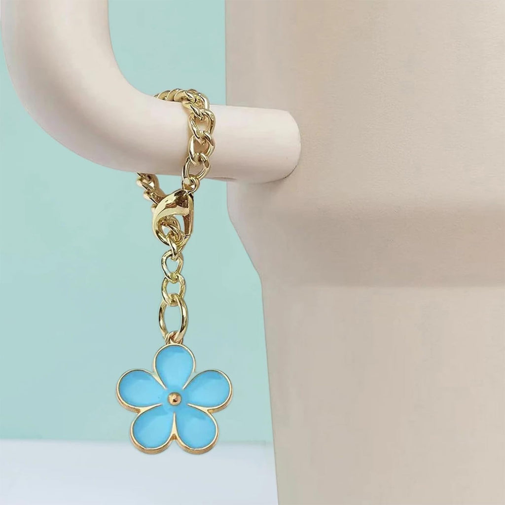 (3+3) Pcs Straw Cover Cap For Owala Tumbler 40 oz, 3Pcs Begonia Flowers Straw Topper Sets for Simple Modern, YETI,10mm/ 0.4in Drinking Straw Tip Covers With 3 Pcs Lovely Flower Charms