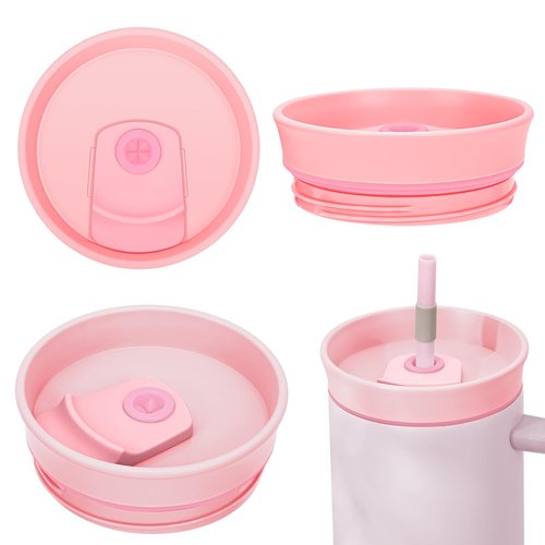Tumbler Lids Replacement for 40oz Owala Cup, Replacement Spill Proof Splash Resistant Tumbler Lid, Reusable Tumbler Covers for Owala Cup Accessories,BPA-Free (Pink)