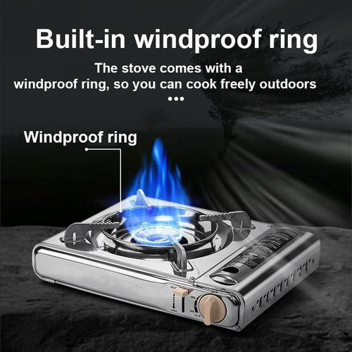 YINMANQ Detachable Grill Pan & Gas Stove Combo with Safety Auto-Eject | Portable Suitcase Design for Camping, Tailgating, Picnics, Indoor/Outdoor Cooking & Hot Pot