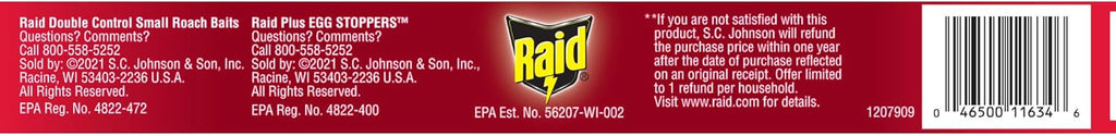 Raid Roach Killer Baits - Effective Pest Control with Egg Stoppers | 12 Count Pack