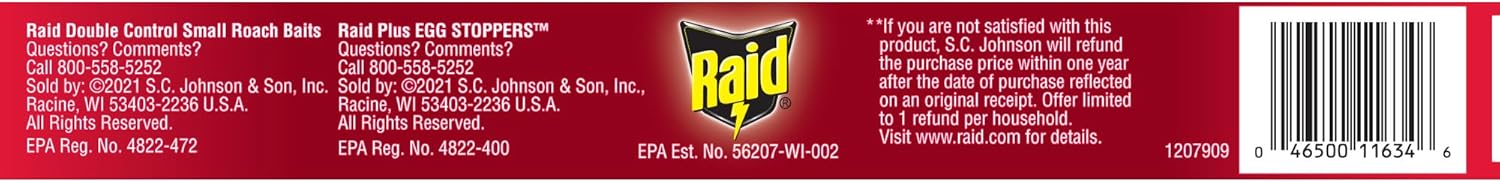 Raid Roach Killer Baits - Effective Pest Control with Egg Stoppers | 12 Count Pack
