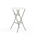 Flash Furniture Elon 32' Round Folding Bar Height Table for Parties and Commercial Events, Indoor/Outdoor Plastic Tall Round Table, White