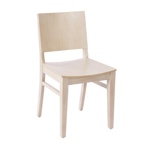 Flash Furniture Naples Commercial Solid Wood Dining Chair, Curved Backrest, Sturdy Mortise and Tenon Construction, Antique White