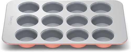 Caraway Non-Stick Ceramic Muffin Pan - 12-Cup Design with Naturally Slick Coating - Non-Toxic & PTFE Free - Ideal for Cupcakes & Muffins - Perracotta