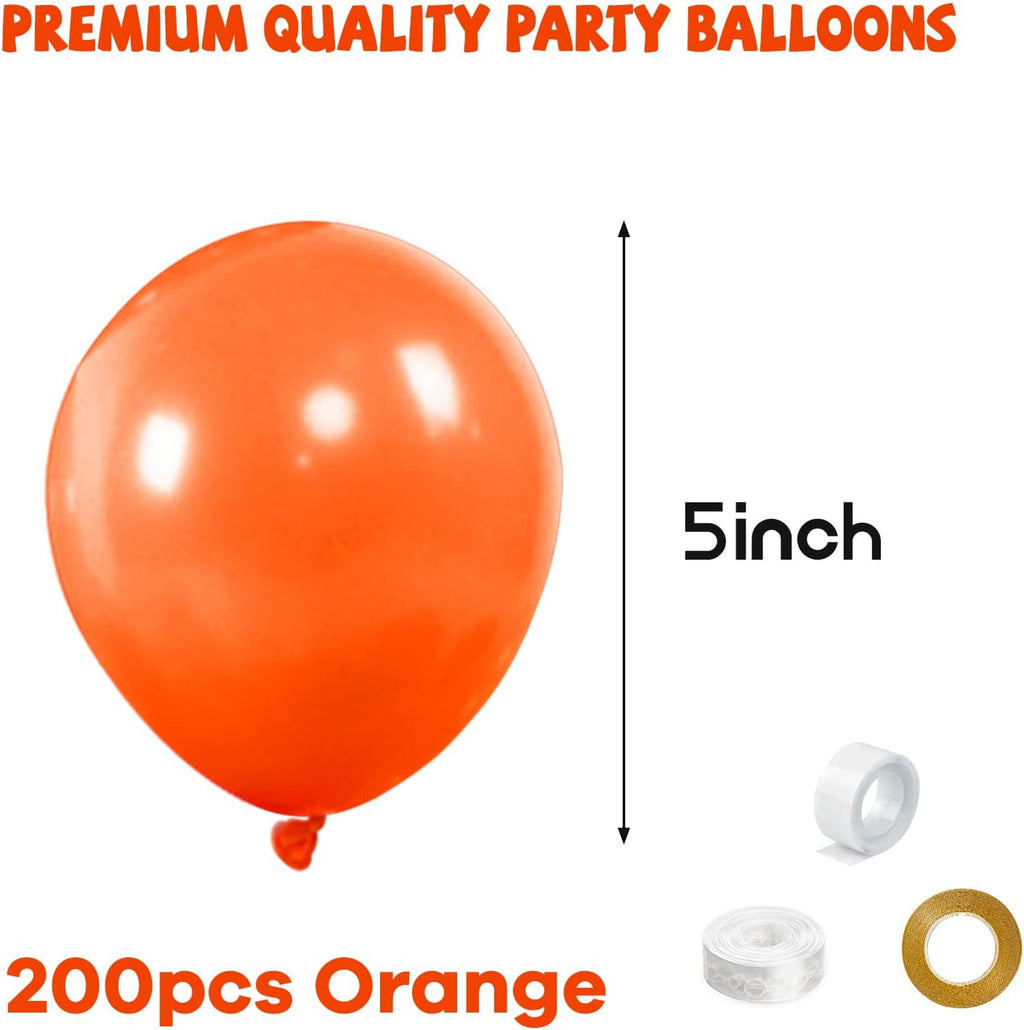 Orange Balloons | 110 Pcs Mini 5-Inch Thick Latex Balloons for Birthday & Baby Shower Decor