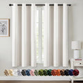 MIULEE Ivory Blackout Curtains - Thermal Insulated Room Darkening Drapes | 63-Inch Grommet Panels
