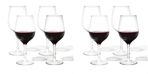 TOSSWARE Reserve 16oz Wine Set of 4, Premium Quality, Tritan Dishwasher Safe & Heat Resistant Unbreakable Plastic Cocktail Glasses, 4 Count (Pack of 2), Stemmed