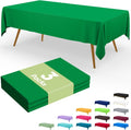 Smiry Disposable Tablecloths - Waterproof Plastic Covers for Parties | 54 x 108 Inch | Green - 3 Pack