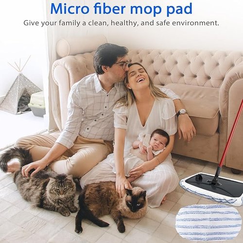 10 Pack Microfiber Mop Pads Covers Replacement Compatible with Oceda,Terry Cloth Mop Refills 15x8 Inch Pads for Wet Dry Hardwood Floor Cleaning, Washable & Reusable Mopping Pads