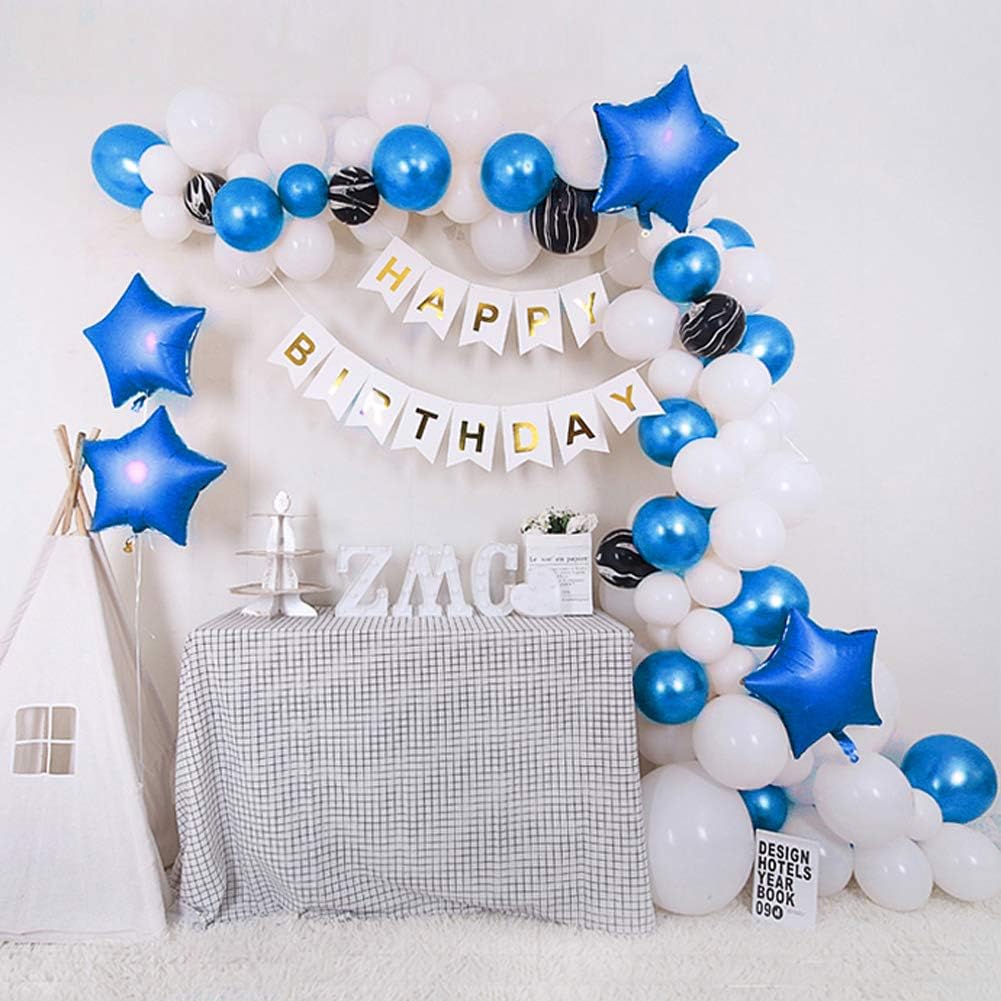 Skiennix 18" Blue Star Foil Balloons - 24 Pcs for Baby Showers, Gender Reveals & Weddings