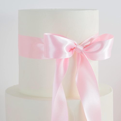 MEEDEE Pink Satin Ribbon - Luxurious Double-Faced 1.5-Inch Ribbon | 50 Yards for Crafts & Weddings