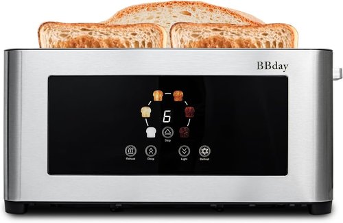 4 Slice Toaster - Extra Wide Slots, Removable Crumb Tray & Versatile Functions | Toast, Defrost, Reheat