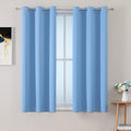 ChrisDowa Grommet Blackout Curtains - Thermal Insulated Room Darkening Panels, Sky Blue, 42W x 63L