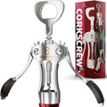 Premium Wine Opener, Wing Corkscrew - Made w/Heavy Duty Stainless Steel Screw & Zinc Alloy Body - Perfect Corkscrew to Open Wine & Beer Bottles - Great Bootle Opener For Bartenders, Restaurants & Home