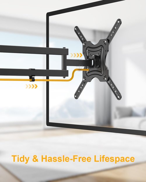 XVCAS Full Motion TV Wall Mount,vesa Monitor Mount Tv Brackets for 19-55 Inch LED LCD Flat Curved Screen TVs/Monitors,Universal Mount with Swivel and Tilt,Max VESA 400X400 mm, 66 lbs
